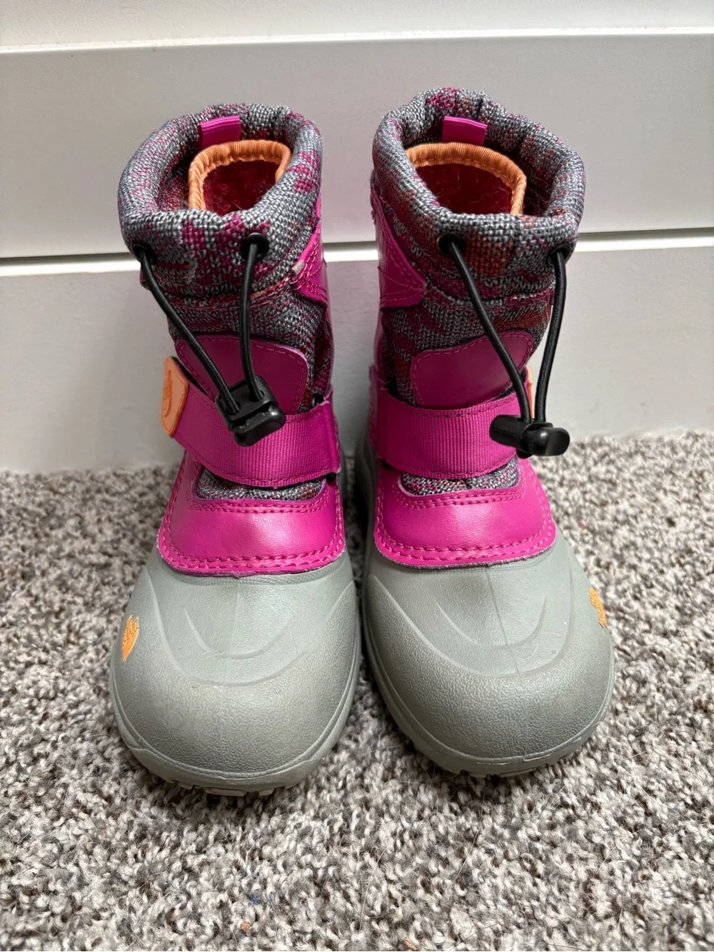The North Face Kids Pink and Gray Insulated Winter Boots Size 11c